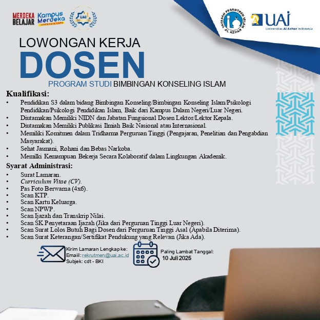 Lowongan Kerja Dosen Program Studi Bimbingan Konseling Islam